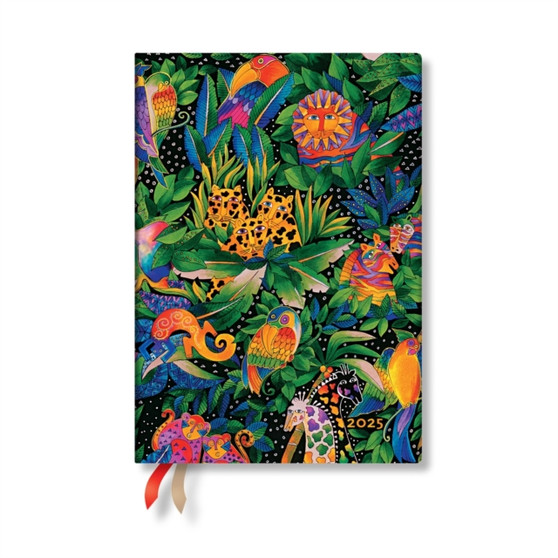 Jungle Song (Whimsical Creations) Midi 12-month Verso Hardback Dayplanner 2025 (Elastic Band Closure) by Paperblanks - Hardback