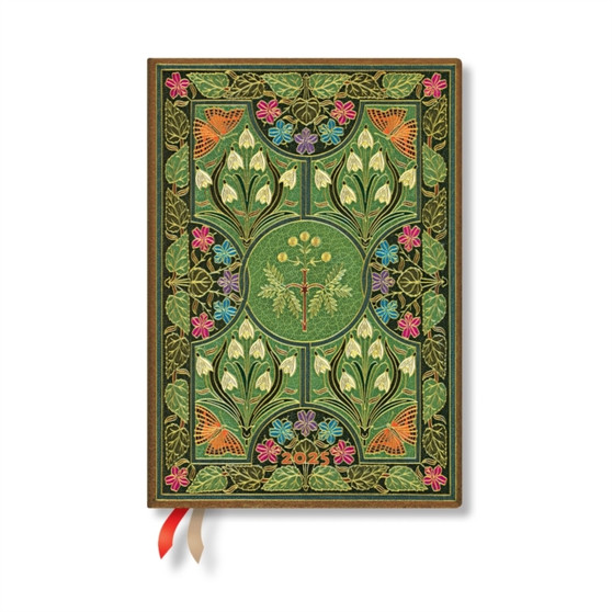Poetry in Bloom Midi 12-month Vertical Hardback Dayplanner 2025 (Elastic Band Closure) by Paperblanks - Hardback