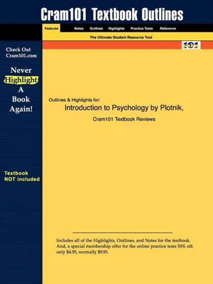 Studyguide for Introduction to Psychology by Plotnik, ISBN 9780534579968