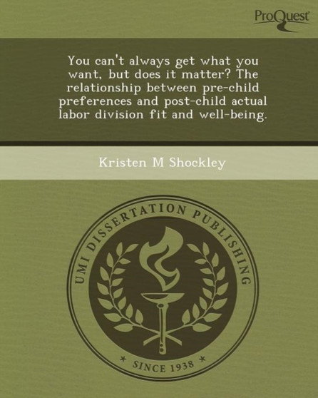 You Can't Always Get What You Want You Can't Always Get What You Want