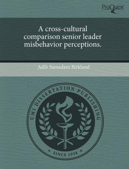 A Cross-Cultural Comparison Senior Leader Misbehavior Perceptions