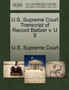 U.S. Supreme Court Transcript of Record Baltzer V. U S
