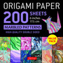 Origami Paper 200 sheets Marbled Patterns 6 (15 cm) : Tuttle Origami Paper: Double Sided Origami Sheets Printed with 12 Different Patterns (Instructions for 6 Projects Included)