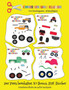 Vor-Kindergarten-Arbeitsblatter : Schneiden und Kleben - Monster Trucks