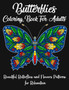 Butterflies Coloring Book For Adults : Stress Relieving Designs - beautiful butterfly coloring book for adults