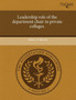 Leadership Role of the Department Chair in Private Colleges
