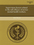 Supervision Factors Related to the Self-Efficacy of Novice Mental Health Workers