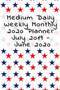 Medium Daily Weekly Monthly 2020 Planner July 2019 - June 2020 : July to July Planner Gift For Dad - 4th of July, Independence Holiday & Summer Themed Task Lines, To Do List, Priority Checkbox Daily C