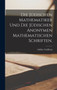 Die judischen Mathematiker und die judischen anonymen mathematischen schriften.