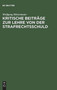 Kritische Beitrage Zur Lehre Von Der Strafrechtsschuld
