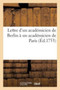 Lettre d'Un Academicien de Berlin A Un Academicien de Paris by Sans Auteur - Paperback