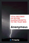 Vital Records of Dover, Massachusetts to the Year 1850 by Anonymous - Paperback
