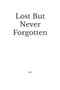 Lost But Never Forgotten by M E - Paperback