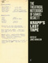 The Theatrical Notebooks of Samuel Beckett : Krapp's Last Tape by Samuel Beckett - Paperback