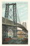 Vintage Journal Boat on Fire under Williamsburg Bridge, New York City by Found Image Press - Paperback