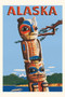 Vintage Journal Travel Poster, Totem Pole by Found Image Press - Paperback