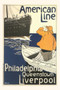 Vintage Journal American Ocean Liner Travel Poster by Found Image Press - Paperback