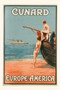 Vintage Journal Beach Cunard Line Travel Poster by Found Image Press - Paperback