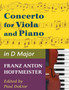 Hoffmeister, Franz Anton - Concerto in D Major - Viola and Piano - by Paul Doktor - International by Franz Anton Hoffmeister - Paperback