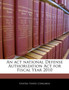 An ACT National Defense Authorization ACT for Fiscal Year 2010