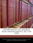 Department of Energy Risk Management Act of 1995