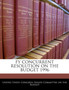 Fy Concurrent Resolution on the Budget 1996