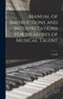 Manual of Instructions and Interpretations for Measures of Musical Talent by Carl E 1866-1949 Seashore - Hardback