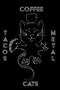 Cats Coffee Tacos Metal - Blank Sketchbook : White Sketch Paper by Mantablast - Paperback