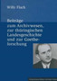 Beitrage zum Archivwesen, zur thuringischen Landesgeschichte und zur Goetheforschung
