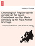 Chronologisch Register Op Het Vervolg Van Het Groot-Charterboek Van Van Mieris Aanwezig Op Het Rijks-Archief Te's Hage.
