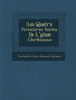 Les Quatre Premi Res Si Cles de L' Glise Chr Tienne
