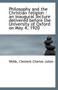 Philosophy and the Christian Religion : An Inaugural Lecture Delivered Before the University of Oxfo