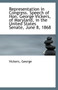 Representation in Congress. Speech of Hon. George Vickers, of Maryland, in the United States Senate,