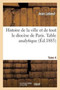 Histoire de la Ville Et de Tout Le Diocese de Paris. Table Analytique. Tome 4 Histoire de la Ville Et de Tout Le Diocese de Paris. Table Analytique. Tome 4