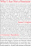 Why I Am Not A Feminist : A Feminist Manirfesto