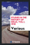Studies in the History of Ideas, Vol.I, 1918 by Various - Paperback