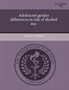 Adolescent Gender Differences in Risk of Alcohol Use