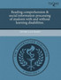 Reading Comprehension & Social Information Processing of Students with and Without Learning Disabilities