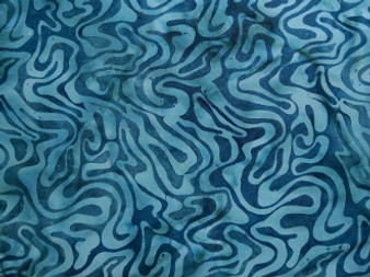 2444-19, Navy Bali Handpaints Light Blue Waves On Navy Blue Background, 100% Cotton, 42” wide