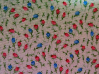 English Teatime, F898-1, beige background with allover tiny red and blue flowers, 100% premium cotton, price/meter