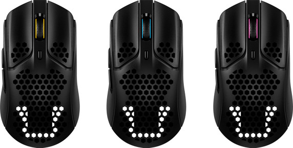 HyperX Pulsefire Haste - Wireless Gaming Mouse – Ultra Lightweight, 61g, 100 Hour Battery Life, 2.4Ghz Wireless, Honeycomb Shell, Hex Design, Up to 16000 DPI, 6 Programmable Buttons – Black 4P5D7AA