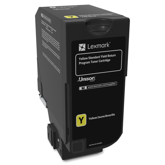 Lexmark Yellow Toner Cartridge Return Program Yield 7,000 Pages 74C1SY0