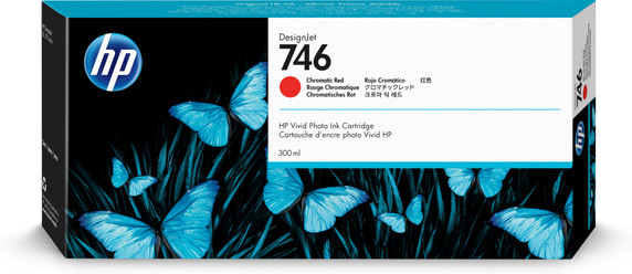 HP 746 300-ml Chromatic Red DesignJet Ink Cartridge P2V81A