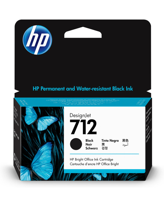 HP 712 80-ml Black DesignJet Ink Cartridge 3ED71A