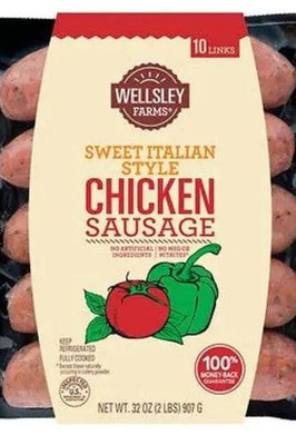 Wellsley Farms Sweet Italian Style Chicken Sausage, 32 oz