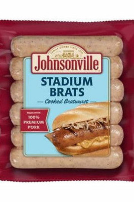 Johnsonville Stadium Brats Premium Pork Sausage, 14oz