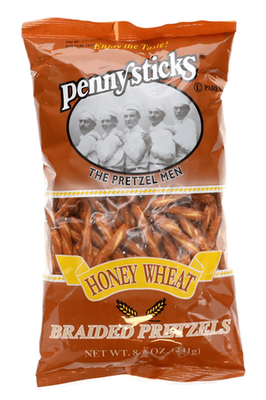 Pennysticks Brand Honey Wheat Braided Pretzels, 9.5-oz