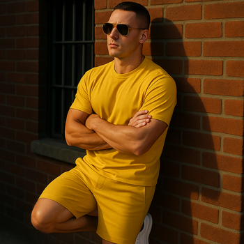 Cotton Short Set Top & Bottom (Gold)