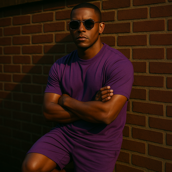 Cotton Short Set Top & Bottom (Purple)