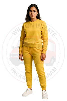 Crewneck Sweatsuit 100% Cotton w/Pockets (Yellow/Mustard)